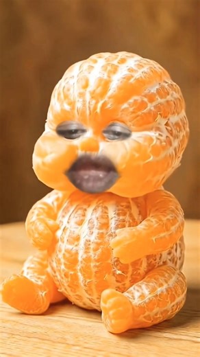 Feeding the Cutest Tiny Orange Baby! Food Art Comes to Life#FruitArt#FoodCarving#Mandarin Baby
