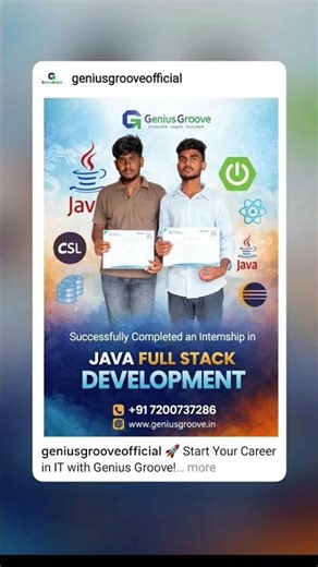 🎉 Students Success!Completed Java Course Successfully 🎉 📞 Enroll today | Free demo available