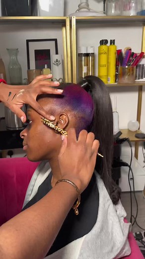 Stylish Undercut Ponytail with Barbie Vibes