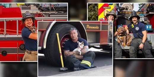 Vancouver firefighters pose with shelter dogs for 2026 charity calendar