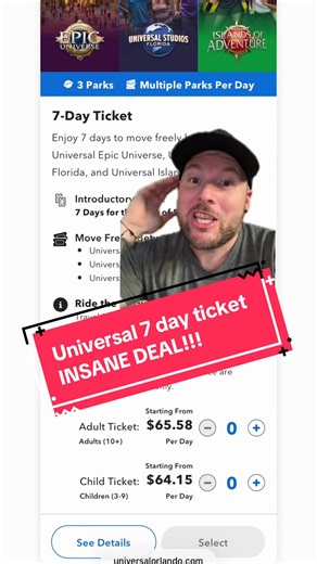 #universalorlando #universalstudios #wizardingworld is offering an INSANE 7 day ticket for the price of 5 as well as a $300 hotel dining credit at select hotels. Check out the details! Also I am NOT a travel agent, so if you need help booking check out my friend Jared with @Explore Orlando🌴🎢 they offer FREE quotes to help you with your vacation planning.