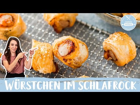 Würstchen im Schlafrock 🌭| Rezept mit Blätterteig | Party-Snack | Einfach Backen
