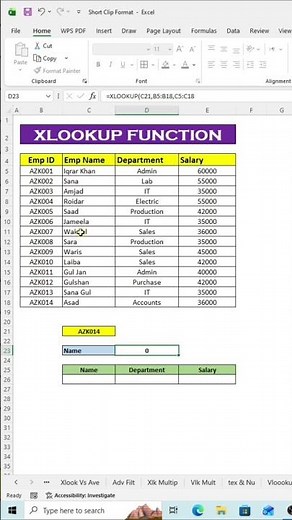 Double XLOOKUP Function in Excel | Advanced Excel Lookup Trick | Excel Tutorial
