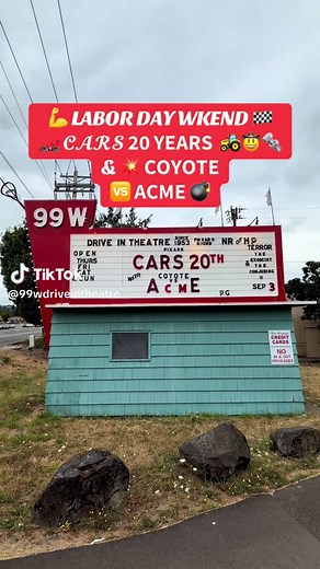 CARS 20 YEARS & COYOTE vs ACME Drive-In Double Feature — Sept 4-6