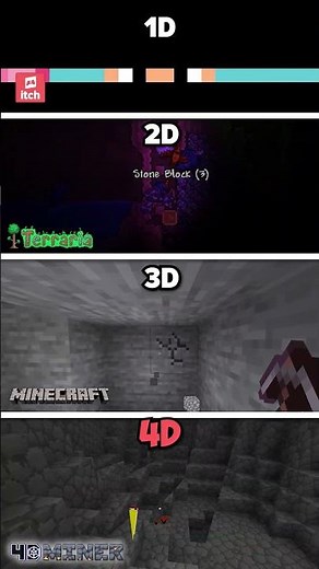 1D vs 2D vs 3D vs 4D Minecraft Sandbox Compared!