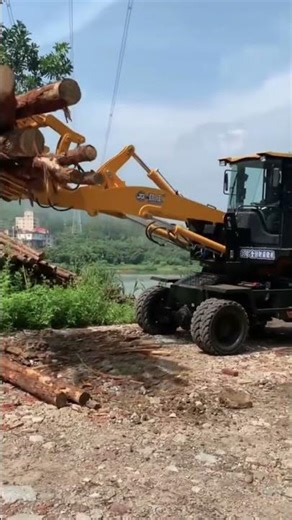 Check out our wheel loader in action for tree moving!