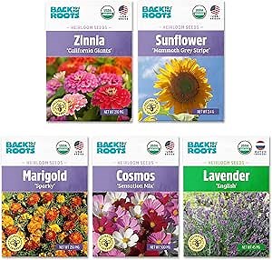 Back to The Roots Organic Flowers Seeds Variety (5-Pack)