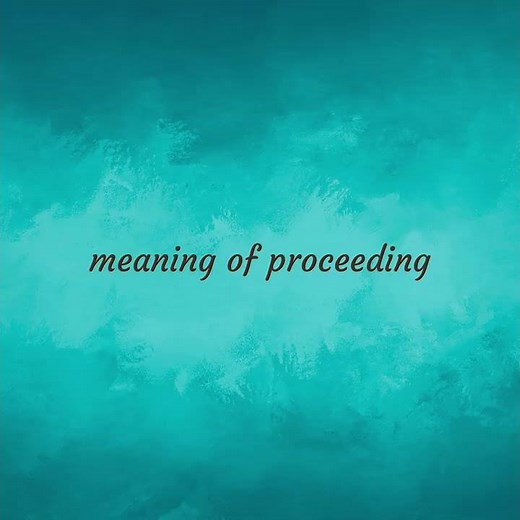 Proceeding | meaning of Proceeding