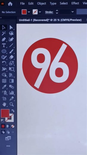 Monogram 96 Number Logo Design In Adobe Illustrator || #shorts #shortviral #logodesgin #number