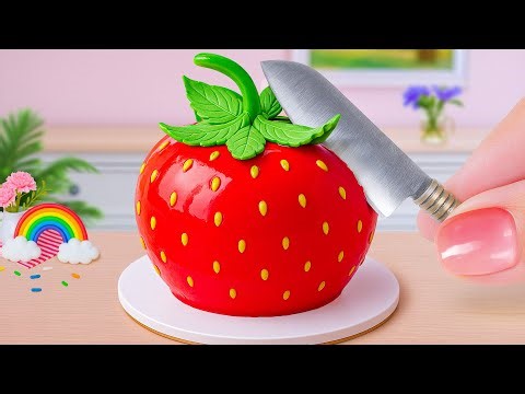 Mini Strawberry Fondant 3D Cake Recipe [4K] 🌈😍 Sweet Mini Cake Decorating 💗 Sweety Minnie