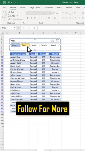 Filter Excel Data Instantly with Slicers (Zero Formulas) Filtering in Excel doesn’t need to involve complex menus or formulas. If you want a clean, visual, one-click filtering experience, Slicers are the perfect solution. Below is a simple and effective way to set it up. Step 1: Turn Your Data into a Table Slicers work only with Excel Tables or PivotTables, so this step is mandatory. • Click anywhere inside your dataset • Press Ctrl T • In the dialog box, confirm My Table Has Headers • Click OK 