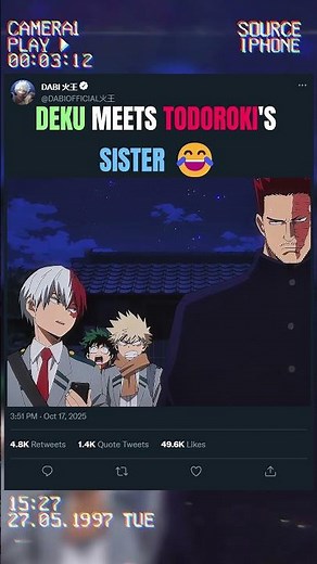 DEKU MEETS TODOROKI'S SISTER 😂 | #animeedit #myheroacademia #anime