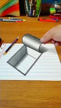 Easy 3D Drawing 🤩🔥Easy Trick Art | Illusion in Video | #shorts #illusion