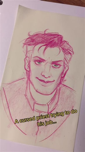 Meet Dean! My cursed vampire slaying priest 👹 he and Ezekiel go vampire slaying together 💕💅 #art #arttiktok #artistoftiktok #artoc #artistsoc #ocart #ocartist #monsteroc #monsterartist #priestoc #priest #newoc #sketchbookart #sketchbook #sketchbookpage #doodles #memeart #gore #horrorart