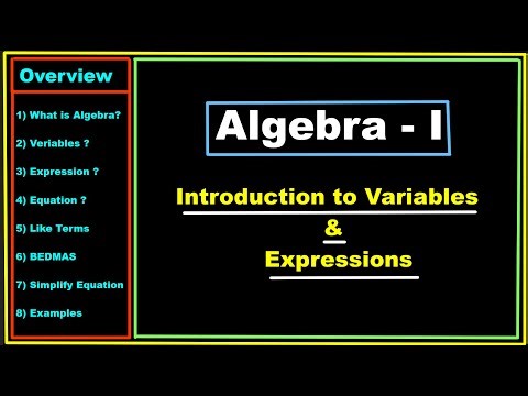 Algebra I - Introduction to Variables & Expressions