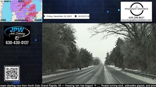 Live stream starting now from North Side Grand Rapids, MI — freezing rain has begun! �� Roads turning slick, sidewalks glazed, and power lines humming with ice. Drive with extreme caution or stay home if possible. I’ll bring real-time updates, safety tips, and what to expect next. Stay tuned and share to warn others. �� #GRR #GrandRapids #IceStorm #FreezingRain #MIWeather #StormUpdate #TravelWarning #StaySafe #LiveCoverage #WeatherAlert #IceHazard #RoadConditions | Chicago & Midwest Storm Chaser