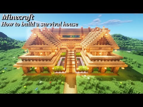 【Minecraft】お洒落なサバイバルハウスの作り方/How to build a fashionable survival house