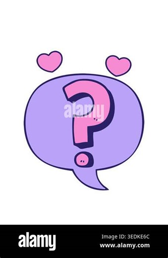 spinning hearts animation of question mark with speech bubble Stock Video Footage - Alamy