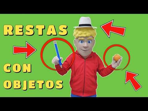 Aprender a restar para niños | Restas fáciles con objetos reales (5-2, 4-3)