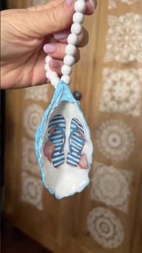 DIY Oyster Shell Decoupage | Easy Coastal Home Decor 🐚