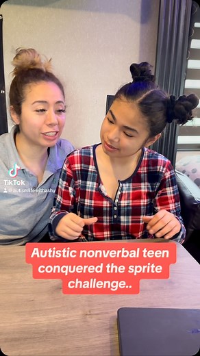 Autism life with ashy | Autistic nonverbal teen conquered the @sprite challenge! Watch full video on TikTok! - - - - - - - #explorepage✨ #follow #viralreels... | Instagram
