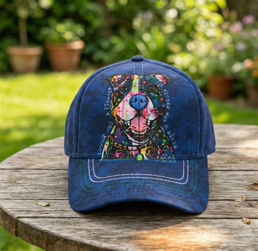 Strapback Baseball Cap – Dean Russo Kisser Pitbull Dog Art Hat - Etsy