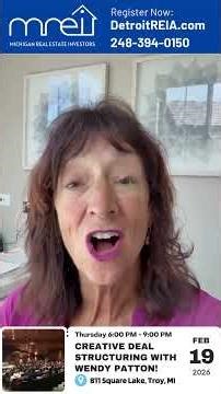 THIS WEEK: Creative Financing with Wendy Patton! #michigan #realestate #detroit #creativefinancing