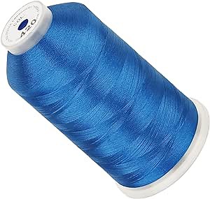 New brothread - Single Huge Spool 5000M Each Polyester Embroidery Machine Thread 40WT for Commercial and Domestic Machines - Electric Blue