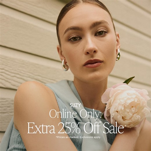 Treat yourself to an extra 25% off markdowns, online only. New styles added just for you. | Suzy Shier