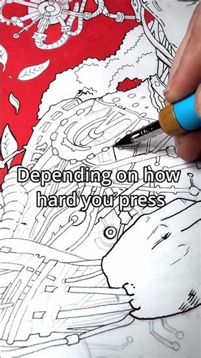 Drawing my Cyborg in Ink with a Dip Pen #illustration #cyborg #cyberpunkart