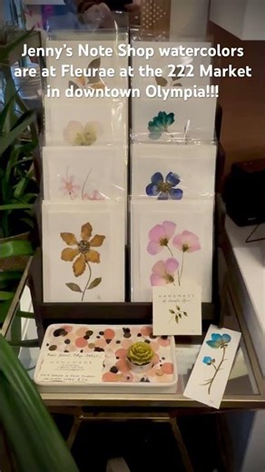 Awesome news! Jenny’s Note Shop watercolor cards are at Fleurae! Come down & check it out!!