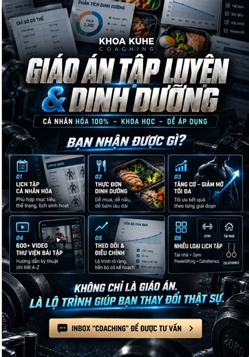 Giáo án tập luyện, dinh dưỡng và Coaching Online Khoa Kuhe🏆 #khoakuhe #viral #xuhuongtiktok #gym #fitness