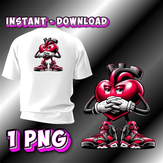 Urban Gangster Heart PNG | Sneakerhead Heart Cartoon Art | Cool Streetwear Heart Design | Gangsta Style Illustration | Instant Digital - Etsy