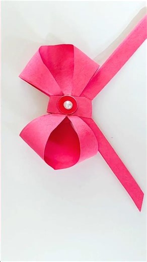 🎁 EASY 1-Minute Paper Bow DIY! 🎀 || paper bow #paperbow #papercrafts #shorts