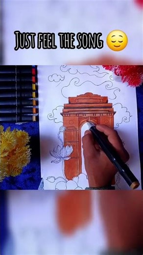 India Gate Coloring ✨ | Alcohol Marker Art | 3 Hours into 15 Seconds