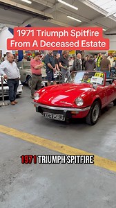 This 1971 Triumph Spitfire came from a deceased estate and had a guide price of £2,500-£3,500 at the Anglia Car Auctions August 2025 Classic Car Sale. At that price, I fancied a sneaky bid myself. I’d love to own an old British sports car like this one day. Seems like others felt the same, though…. #triumph #classiccar #britishcars #carauction #1970s | UK Barn Finds