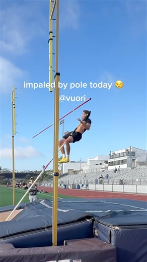 Impaled by pole vaulting #polevaultfails #fails
