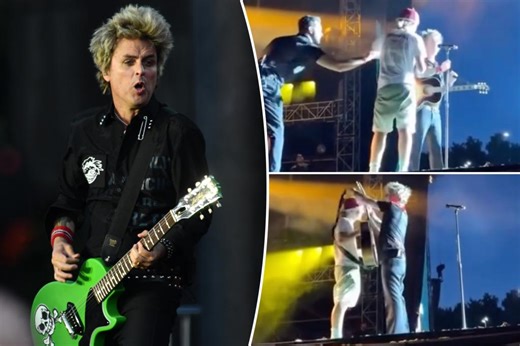 Green Day’s Billie Joe Armstrong kicks fan off stage for playing Oasis’ ‘Wonderwall’