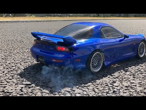 mazda rx-7 fd3s tamiya rc gp engine car タミヤ ラジコン エンジンカー 試走 tg10mk2にabc hobby fd3s後期を乗せて。