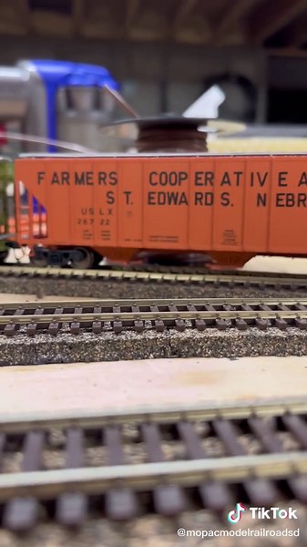 New account to share some MOPAC videos from me and my dads layout. Still a work in progress getting a bunch of track laid and starting to work on building and operations. Anyway, here is a video of MOPAC switcher 1549 as it switches out one of the industries that we have on the layout it’s a grain elevator from Walthers. It’s not seen in the video but we have a placeholder for it. #modelrailway #modelrailroad #MOPAC #unionpacific #1549 #loco #locomotive #train #freight #grain #switcher