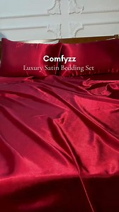 Bold, rich, and timeless ❤️ Comfyzz red satin bedding set is made to turn your bedroom into a cozy, elegant retreat ✨ silky smooth to the touch, it’s where luxury meets comfort 🌙 | Comfyzz