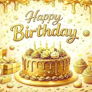 💛 Ultimate Gold Happy Birthday Background Loop | Luxury Party Atmosphere & Sparkle Effects