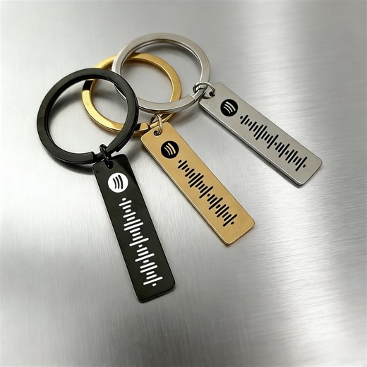 Stainless Steel Scannable Music Code Keychain Music Song Code Engraved Keychain, Accessories , Best Friend Gifts , Birthday Gift Boyfriend - Etsy