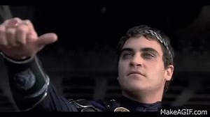 Caesar gives thumbs down Gladiator style... on Make a GIF