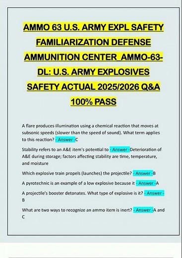 AMMO 63 US ARMY EXPL SAFETY FAMILIARIZATION DEFENSE AMMUNITION CENTER AMMO63 DL US ARMY EXPLOSIVES S