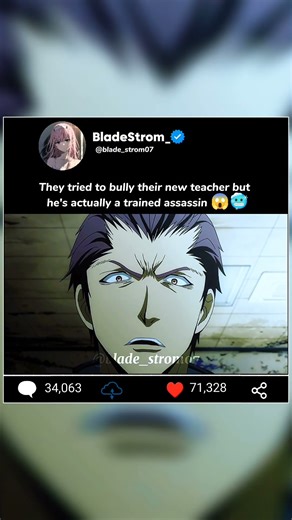 They tried to bully their new teacher but he's actually a trained assassin 😱 🥶 #anime #shorts
