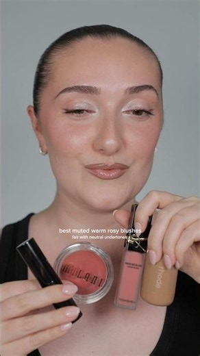 The Best Muted Warm Rosy Blushes🌹Fair with Neutral Undertones #shorts #makeup
