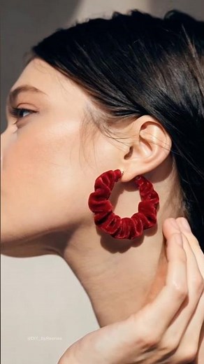 DIY Scrunchie Hoop Earrings | Easy Fabric Jewelry Tutorial #diy #diyjewelry #diyearrings