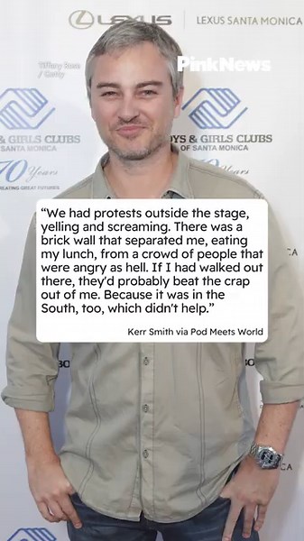 Dawson’s Creek star Kerr Smith has reflected on filming the first passionate kiss between two men