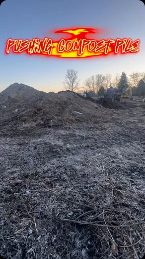 Pushing our compost pile up! We recycle ♻️ all usable materials off of our job sites once this compost breaks down in a few years we will screen it into beautiful topsoil!✅ | C&C Land Solutions LLC